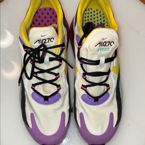 Nike Air 270 React Purple Yellow Sneakers